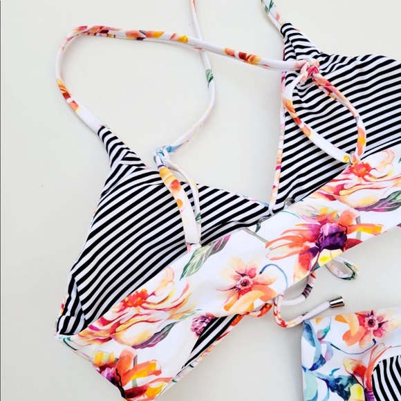 CUPSHE Women's Bikini Set Reversible Lace Up Bikini - Picture 5 of 9